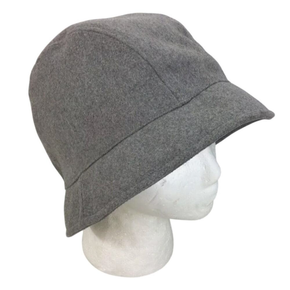 Lands End Aircore Fleece Bucket Hat Womens S/M Gray Made in USA Cloche Vintage - Picture 2 of 10
